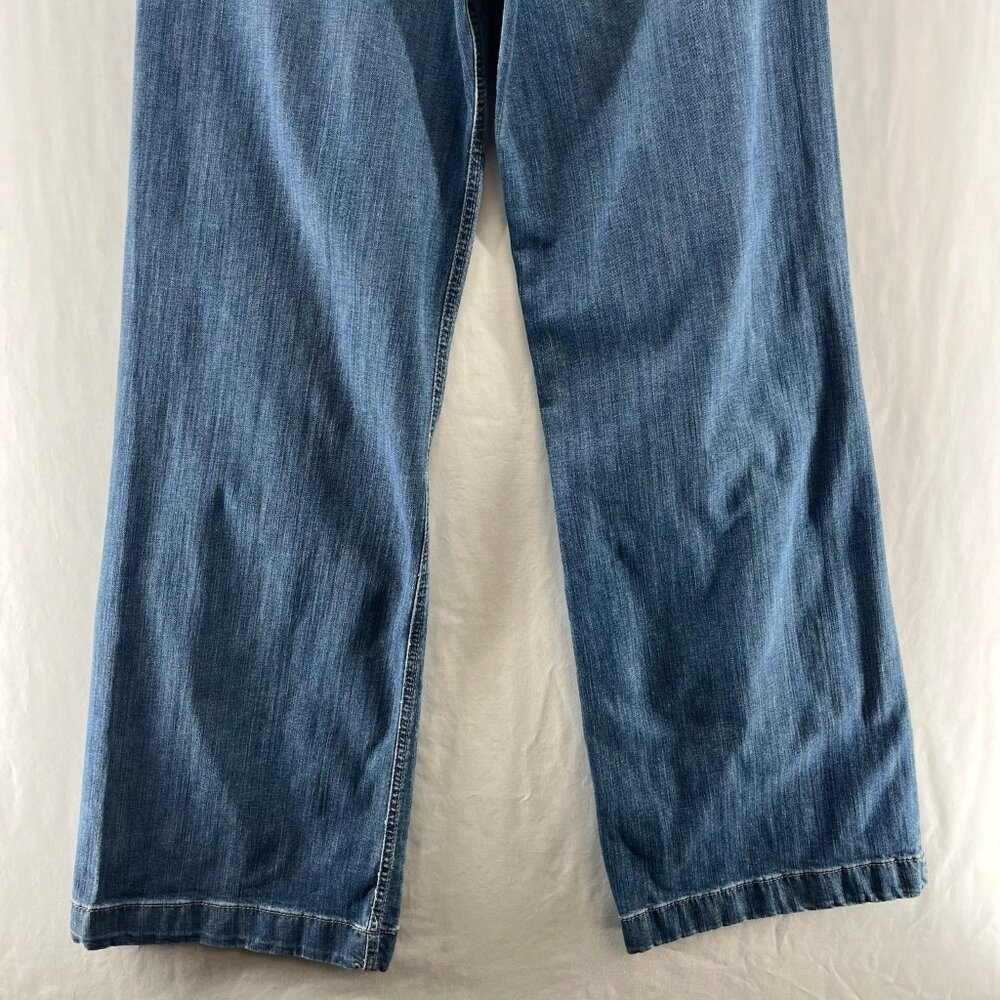 Cruel Denim Skylar Wide Leg Jeans Womens 31 High Rise Distressed Button Fly Blue - Picture 7 of 11